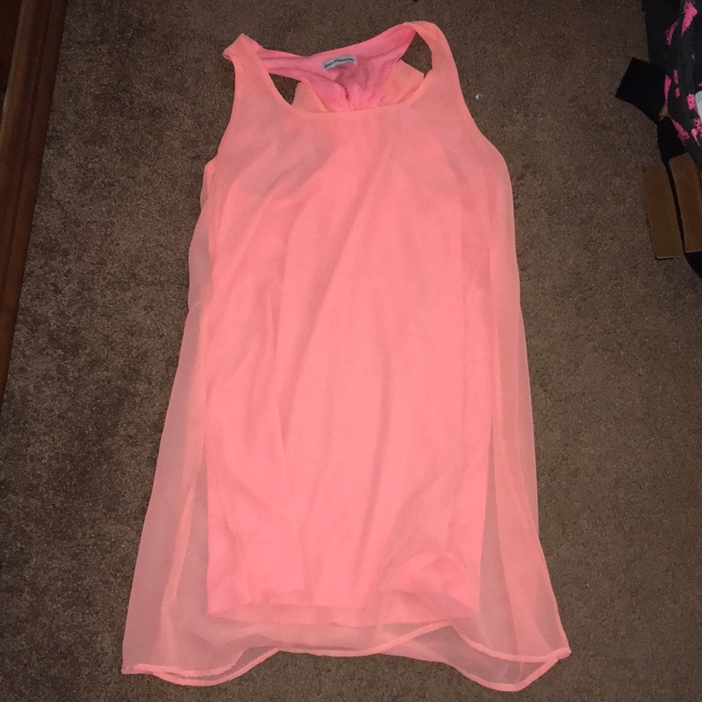 Coral bow back shift dress